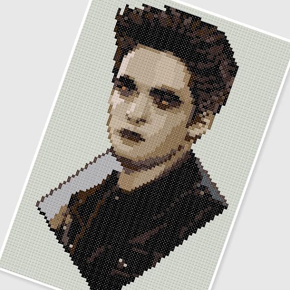 Роберт Паттинсон вышивка крестиком