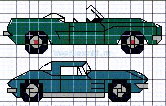 Рисование по клеточкам в тетради автомобили