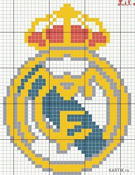 Футбольные эмблемы по клеточкам