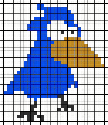 Ворона по клеточкам