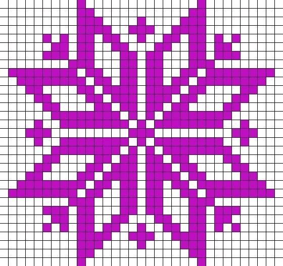 Узор Снежинка спицами