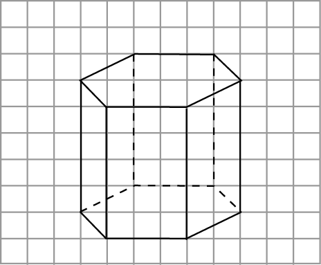 Шестиугольная Призма чертеж на клетке