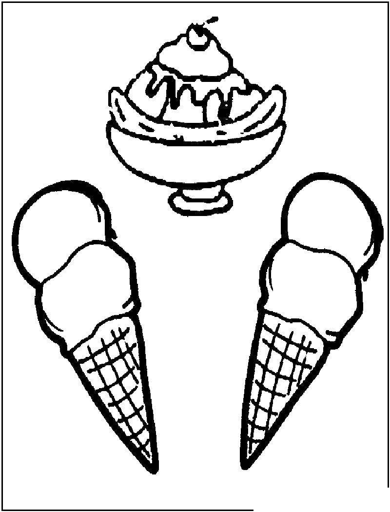 Раскраска еда мороженое