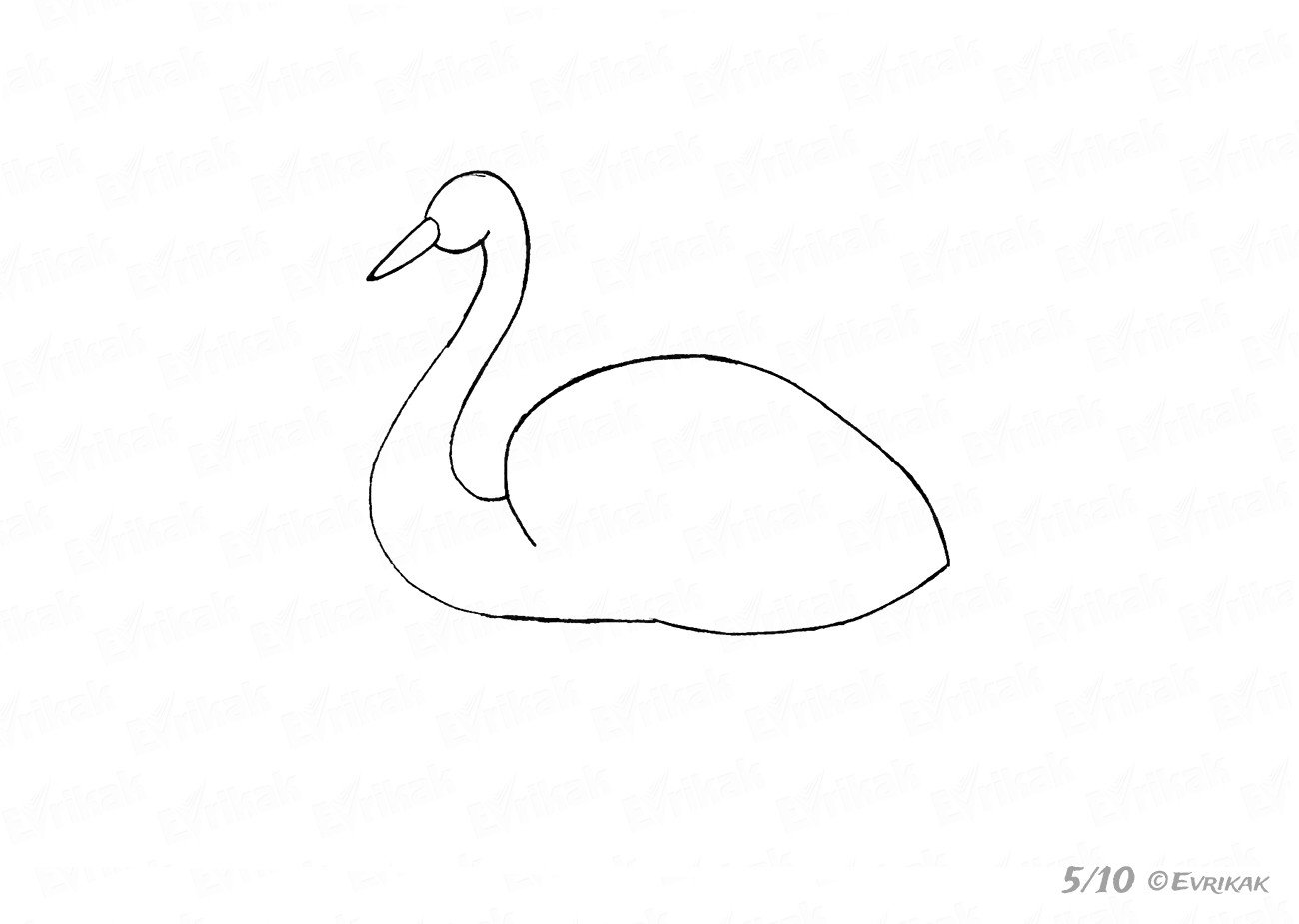 Лебедь рисунок легкий