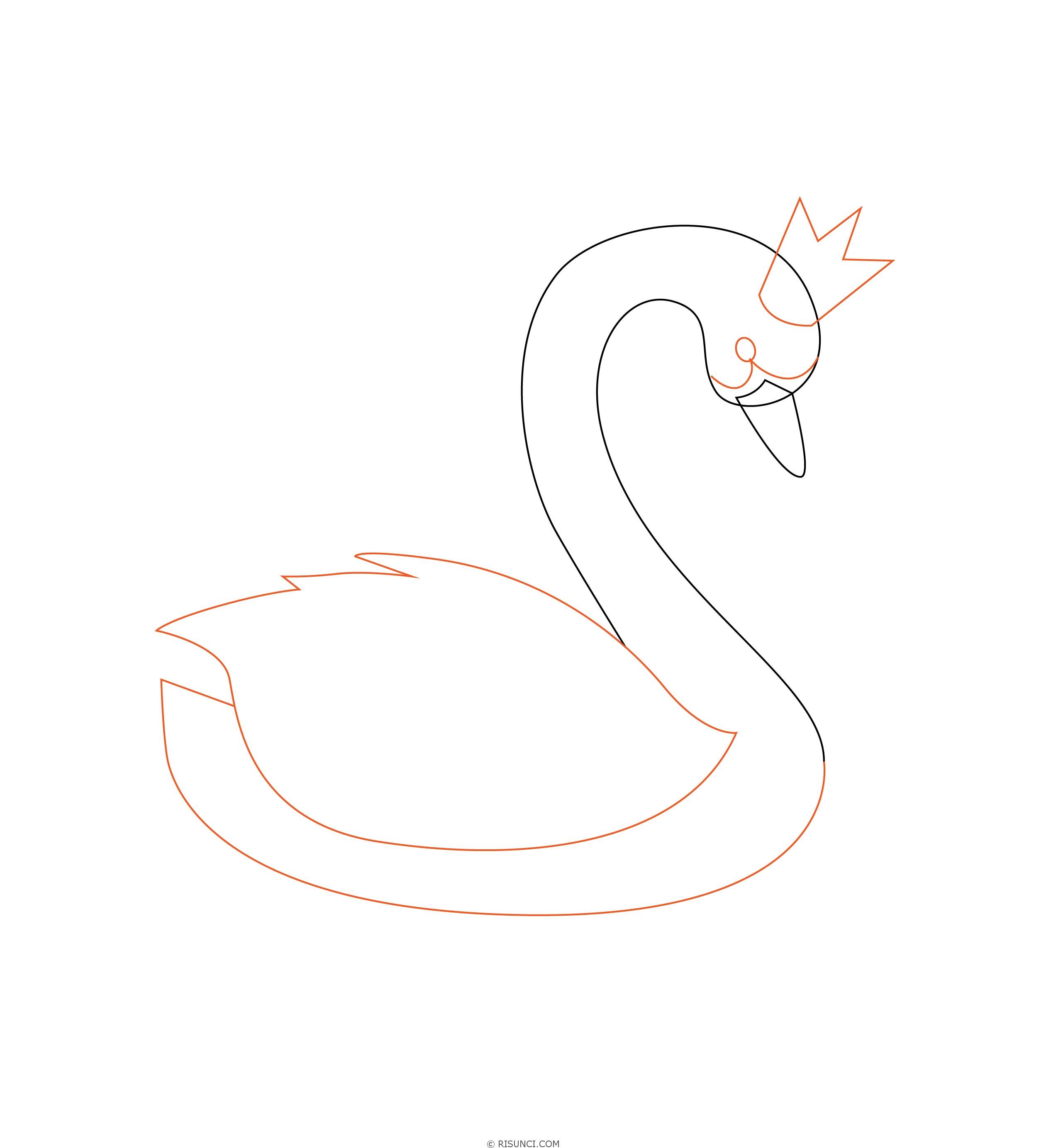 Картинки лебедя для срисовки