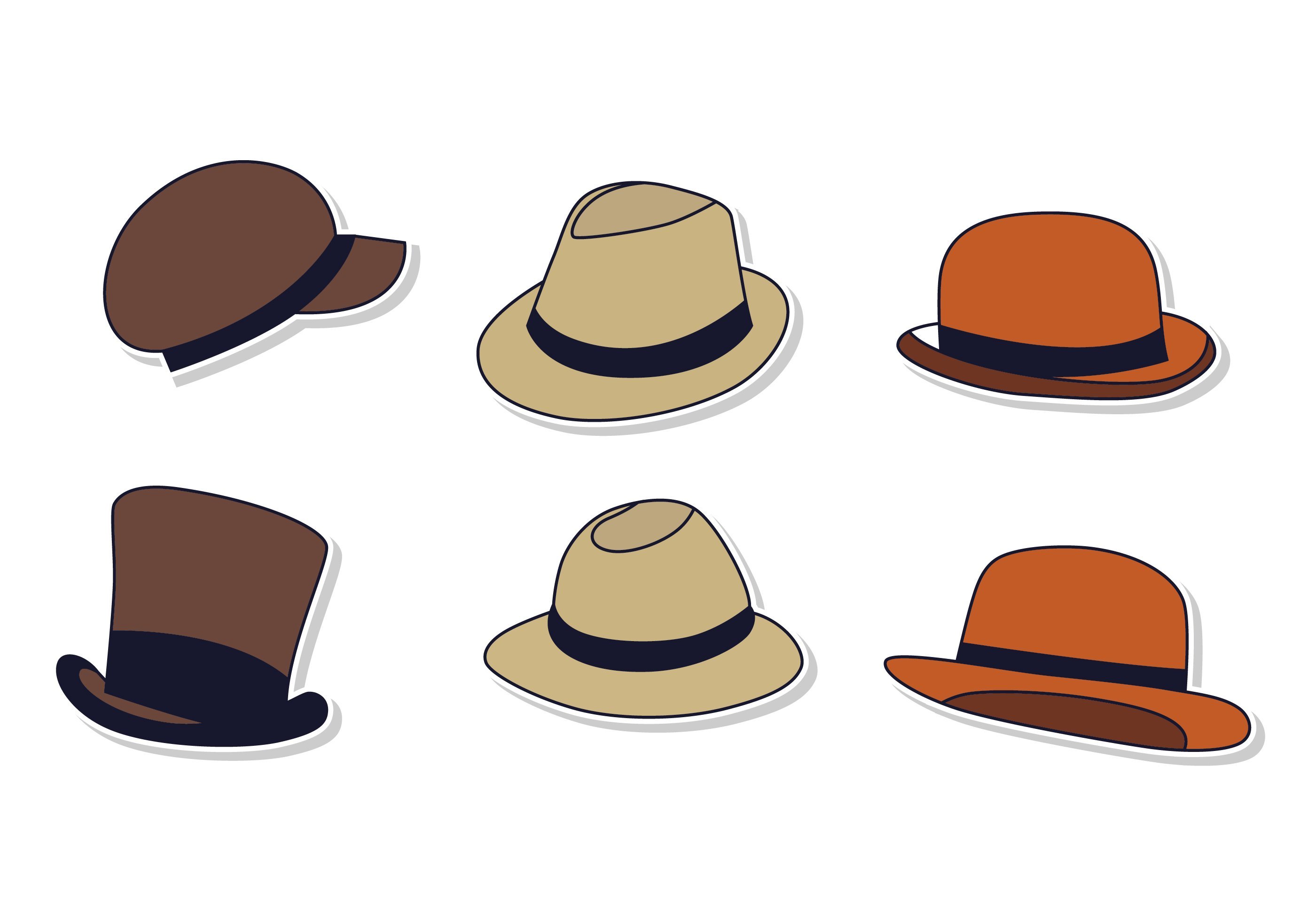 Hat keinen. Мультяшные шляпки. Шляпа рисунок. Шляпа с разных ракурсов. Шляпа для рисования.
