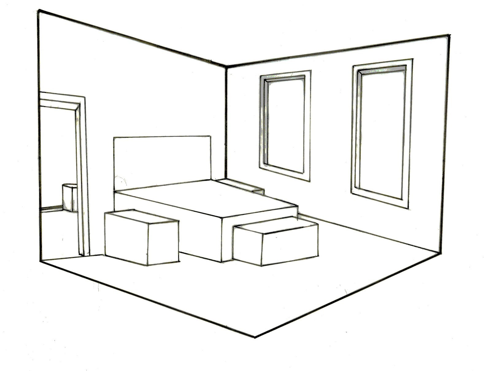 Ремонт комнаты поэтапно. Интерьер комнаты чертеж. Рисование интерьера комнаты. Угловая перспектива комнаты. Чертеж комнаты в перспективе.