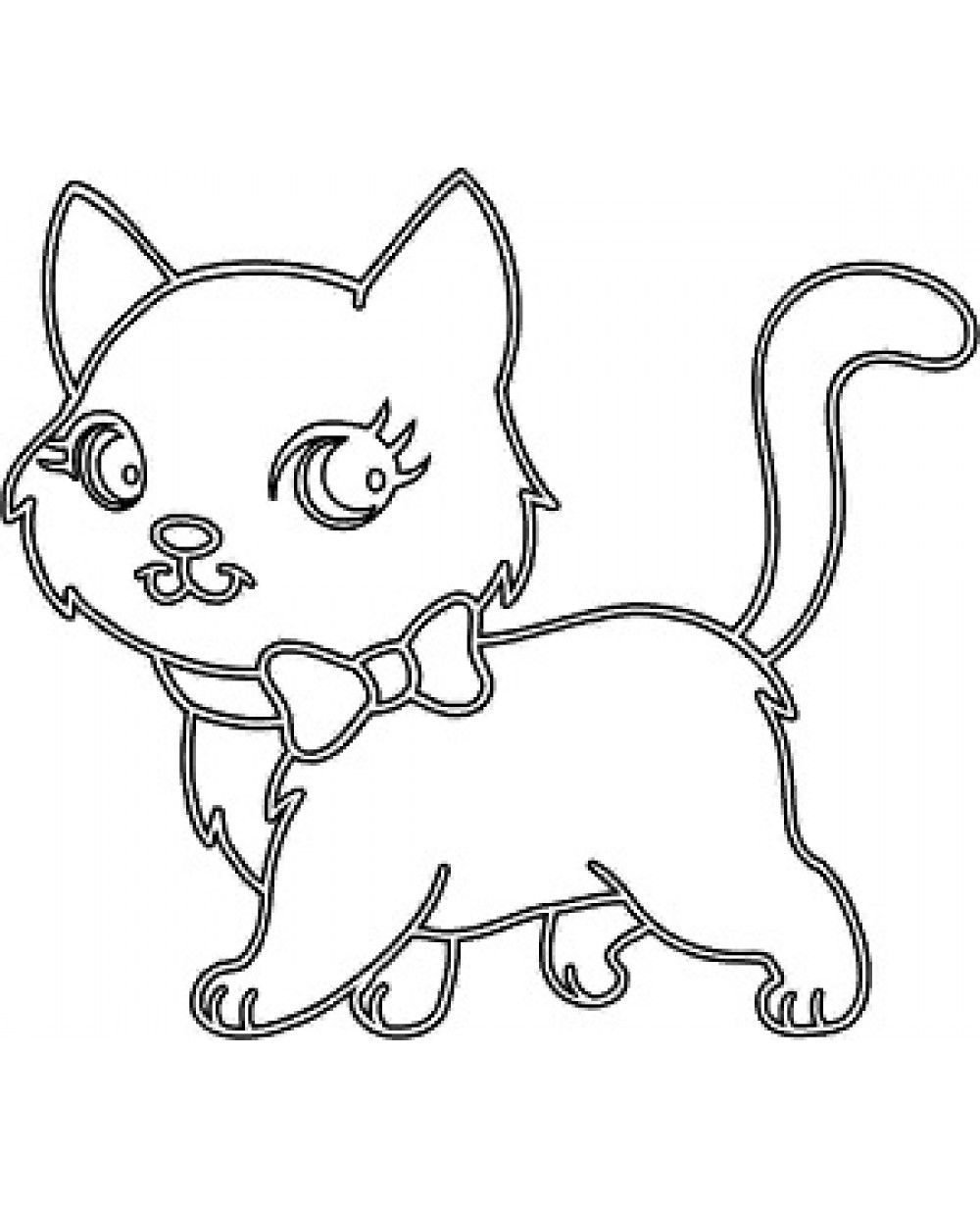 Трафарет котенка для рисования