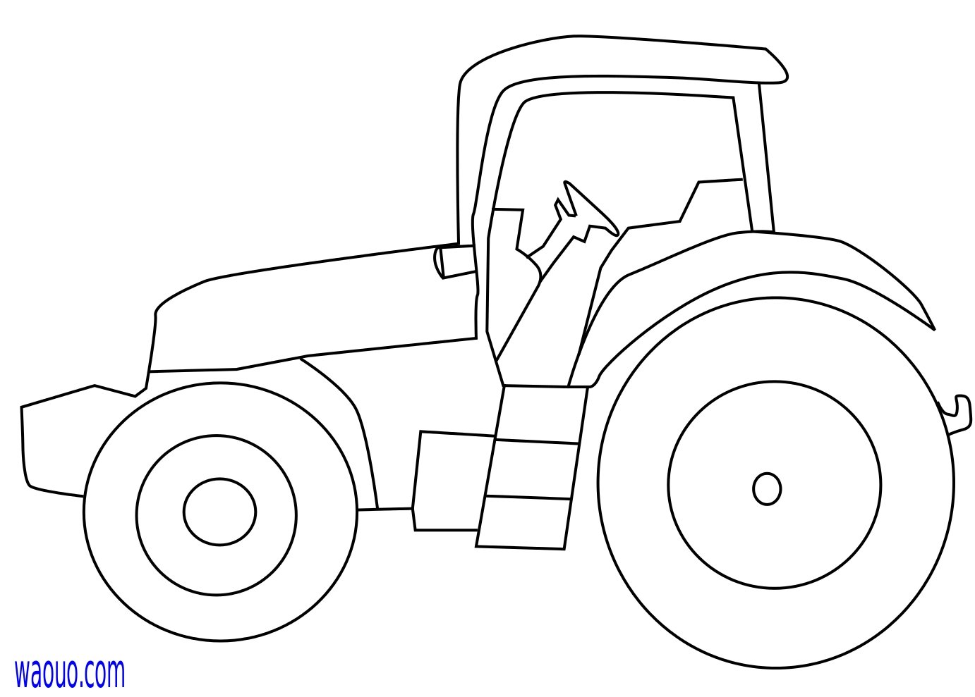 Контур трактора для раскраски