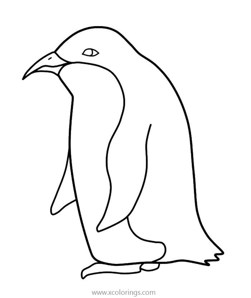 Контур пингвина для рисования