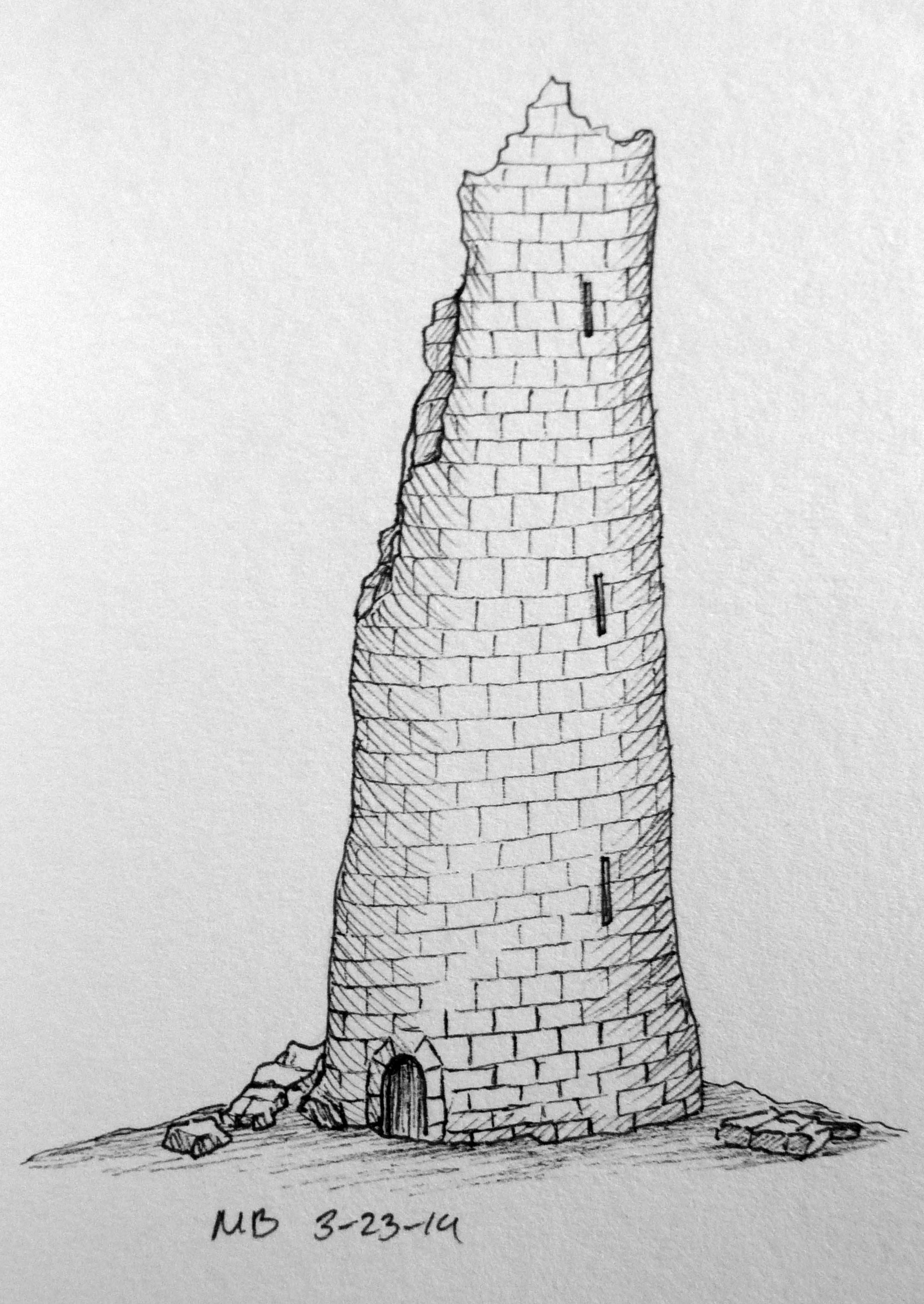 Разрушенная каменная башня