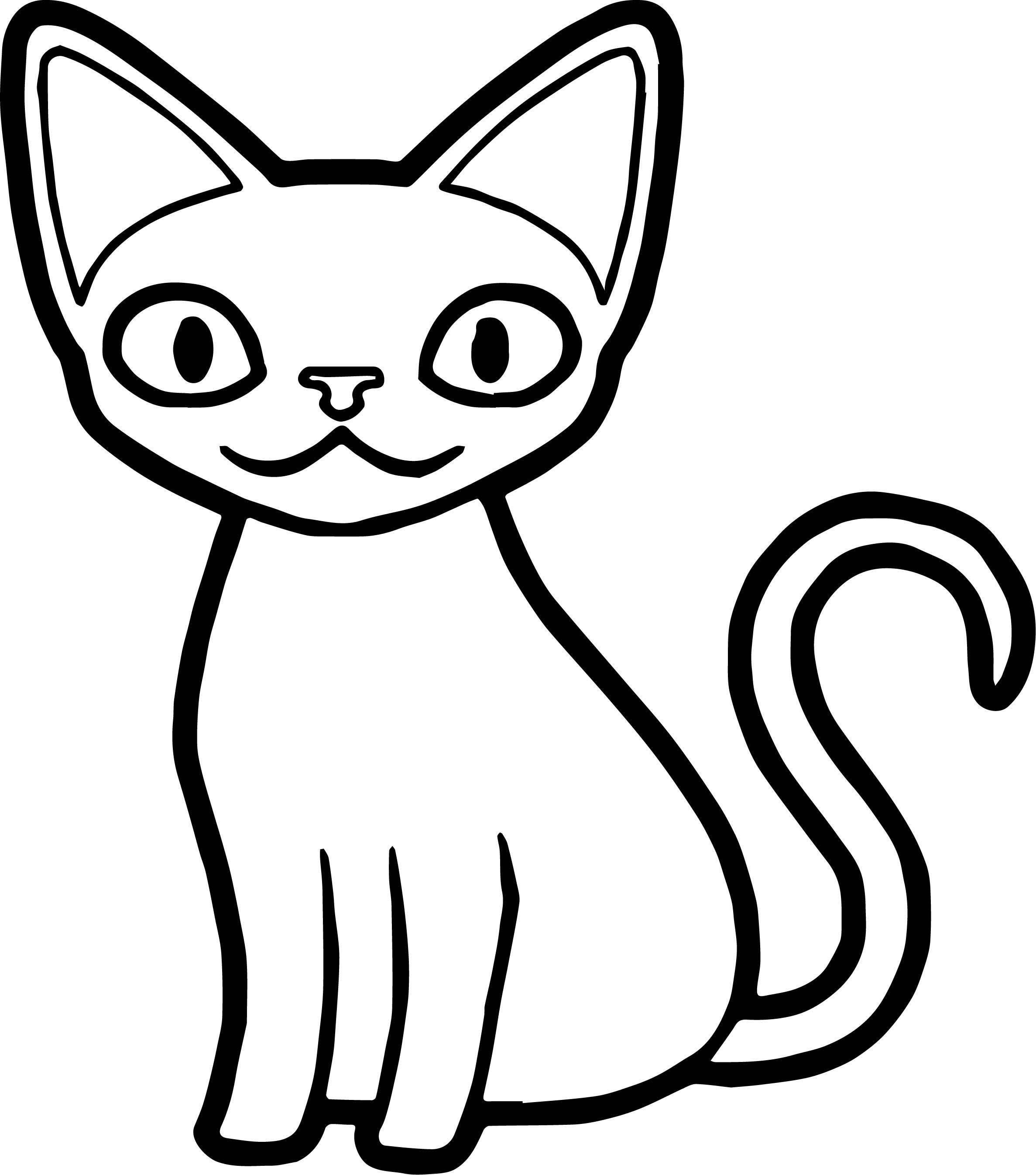 Картинка а 4 нарисована. Кошки. Раскраска. Раскраска кот. Раскраска кошечка. Рисунок кошки для срисовки легкие.