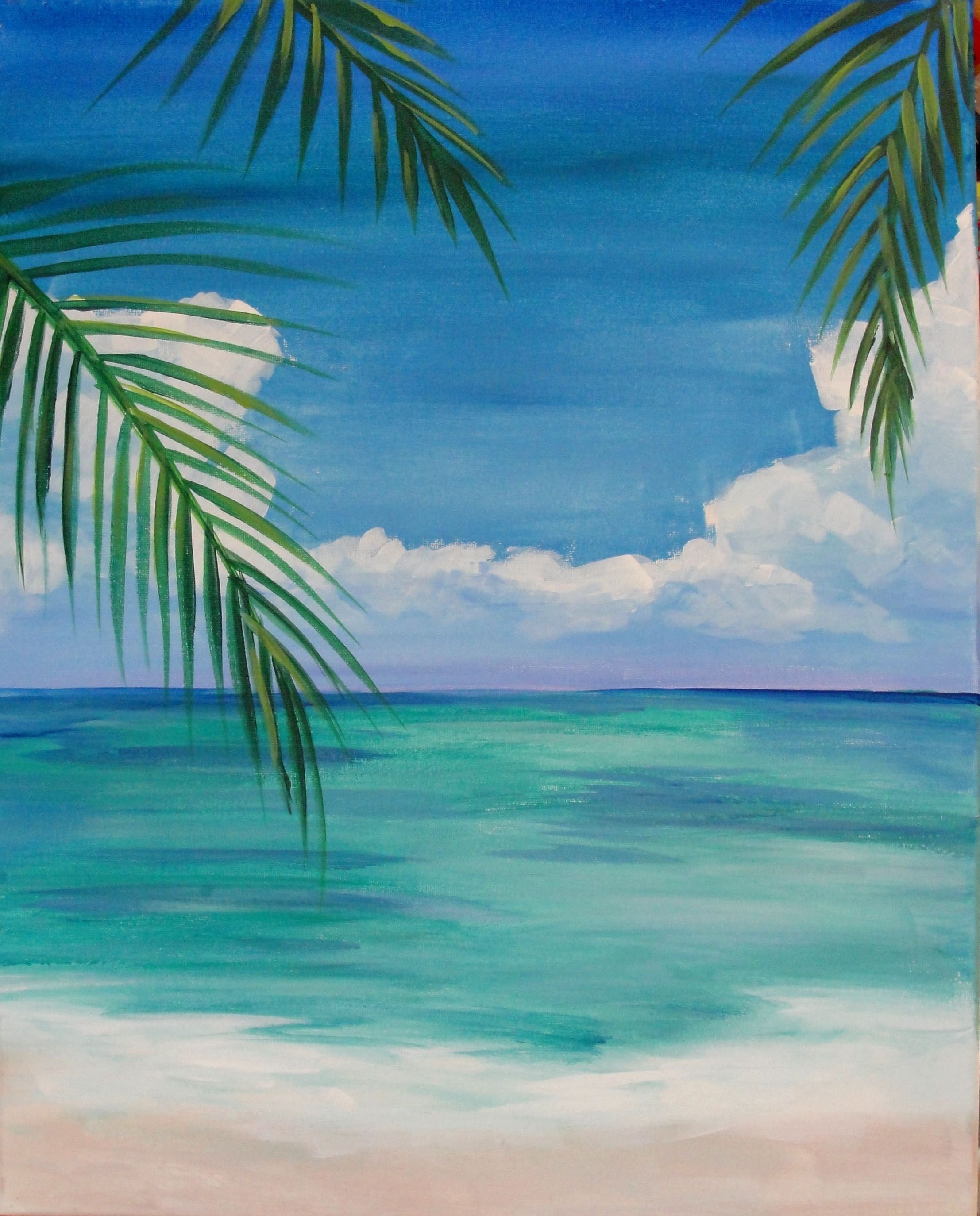 Как нарисовать море. Море рисунок. Морской пейзаж с пальмами. Рисование морской пейзаж. Нарисовать море.