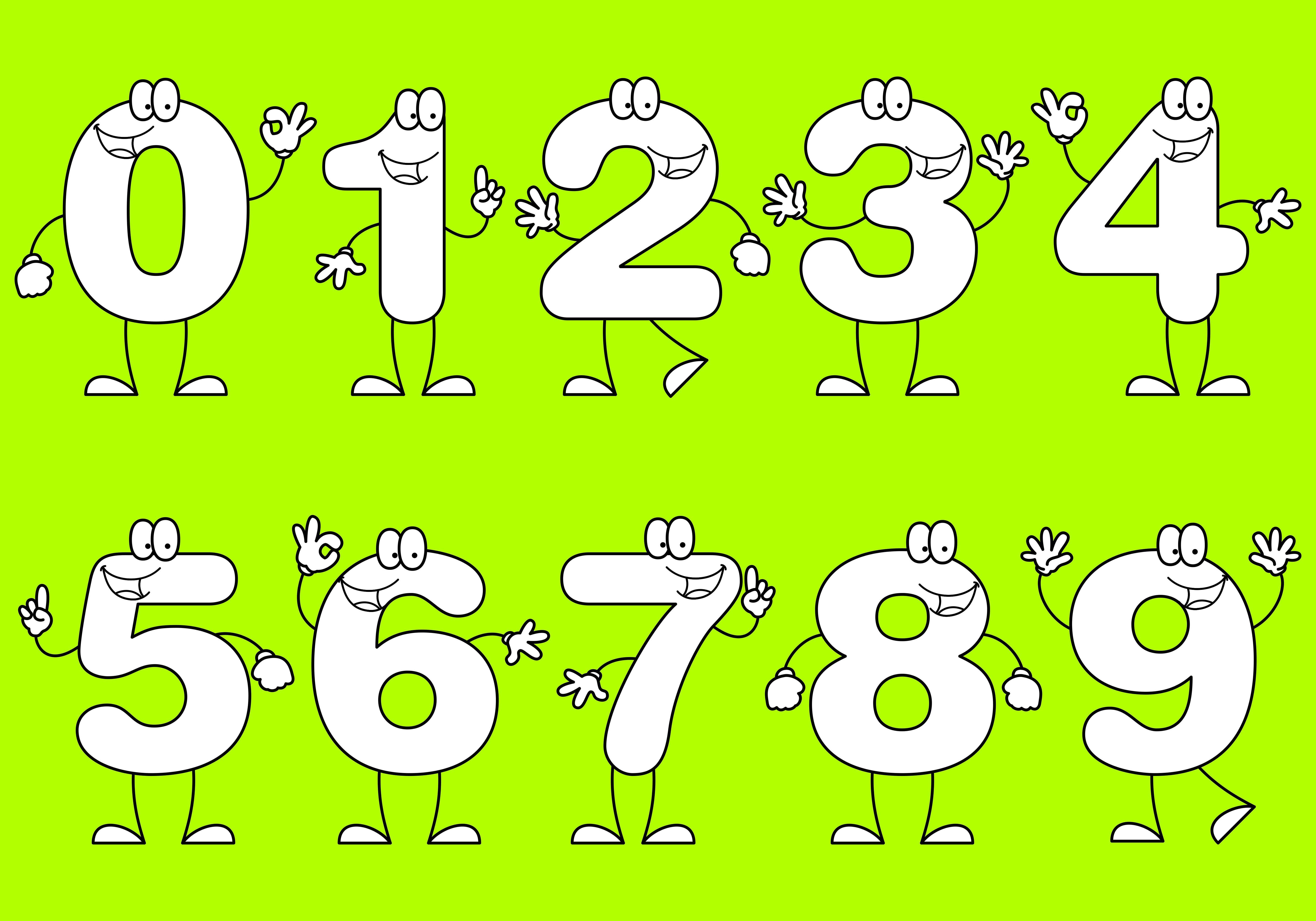 Цифры нарисованные картинки. Забавные цифры. Смешные цифры для детей. Числа картинки. Веселые цифры для дошкольников.