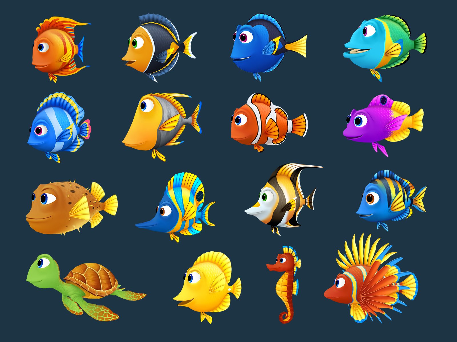 Маленькие цветные рыбки