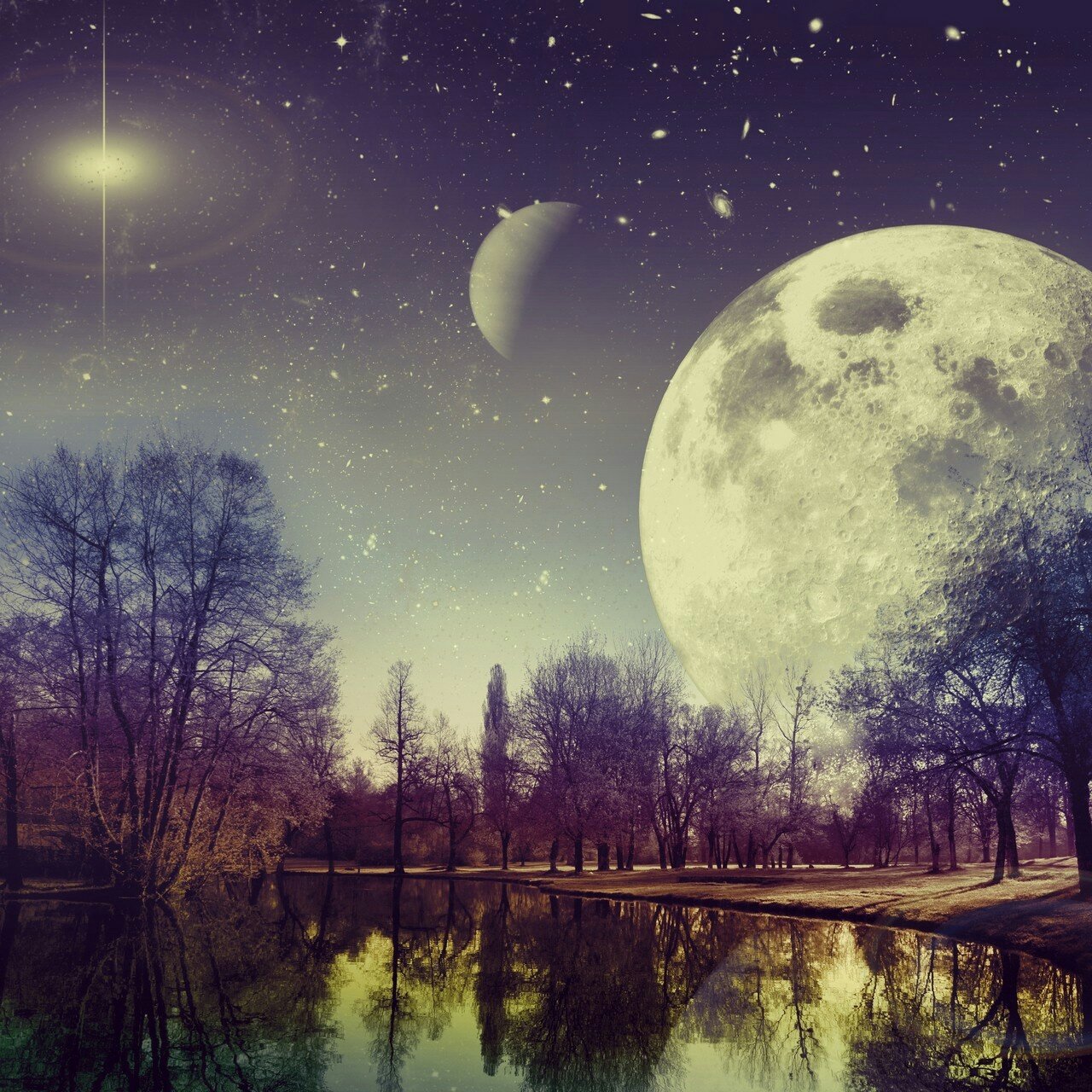 Красивая луна ответ. Красивая Луна. Пейзаж с луной. Лунный вечер. Красивые пейзажи с луной.