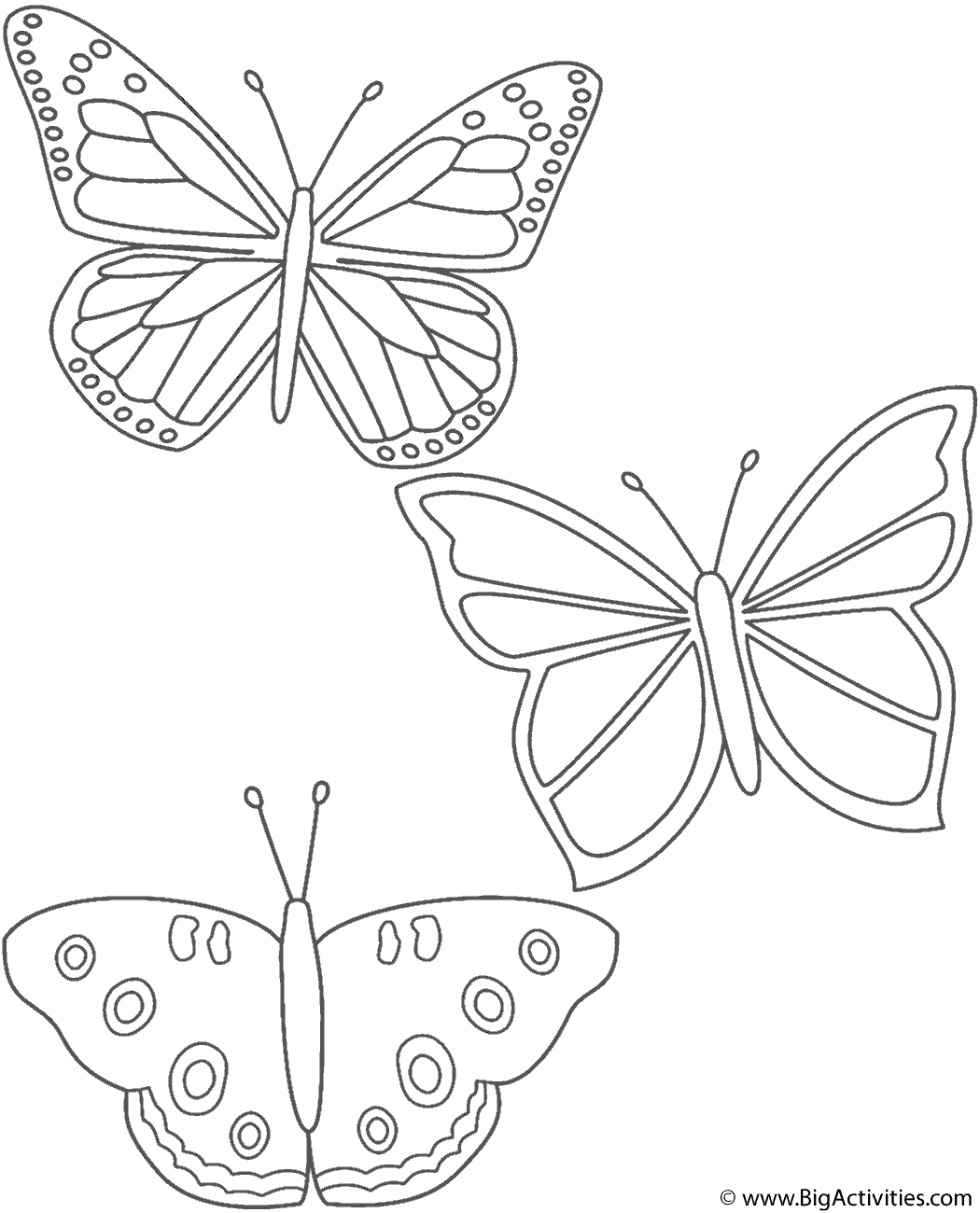 Маленькие бабочки для раскрашивания