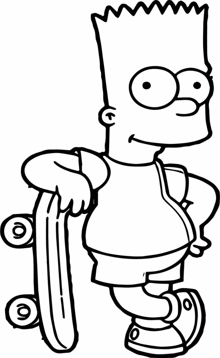 Барт симпсон черно белый