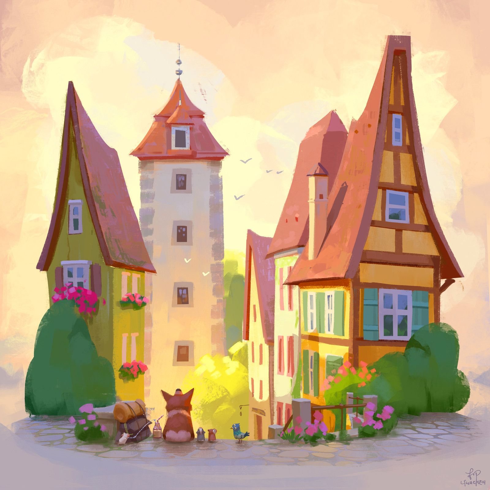 Рисунок на тему сказочный городок