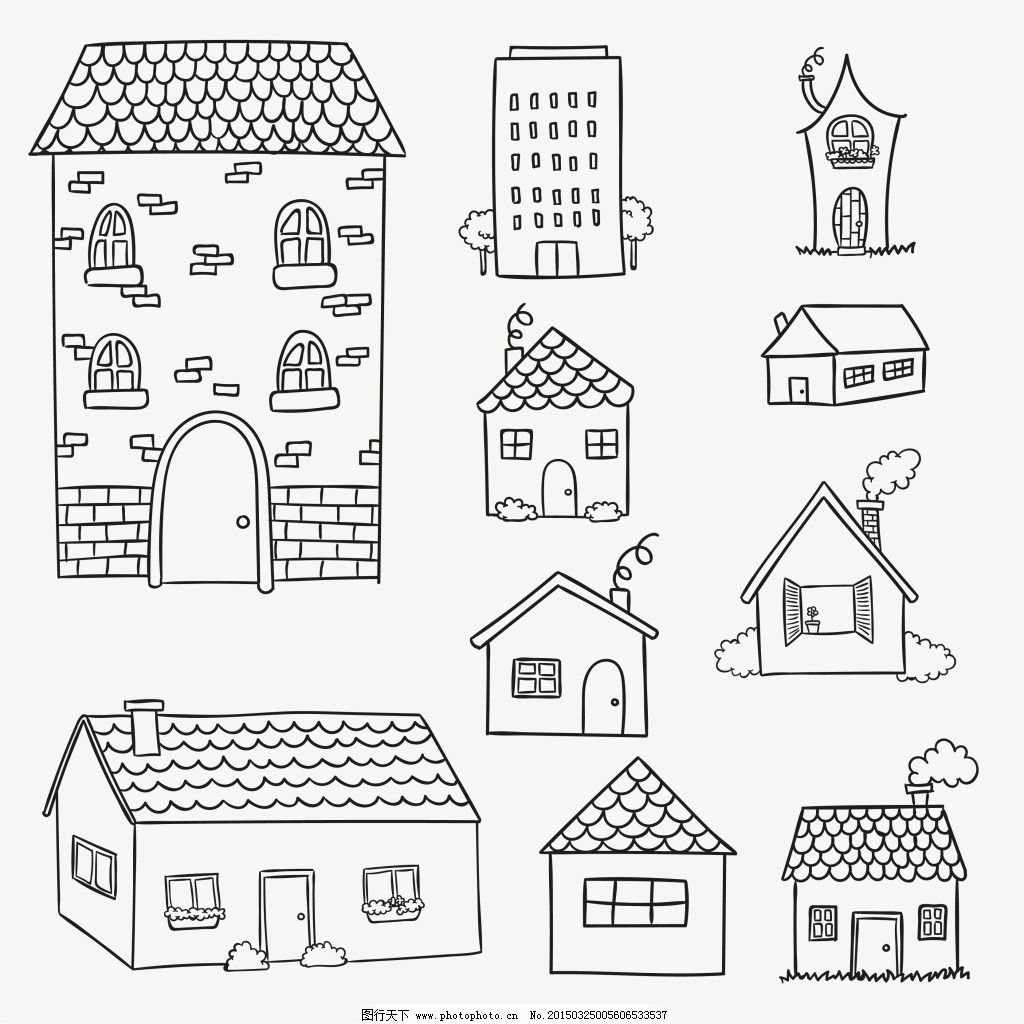 Иллюстрации разных домов