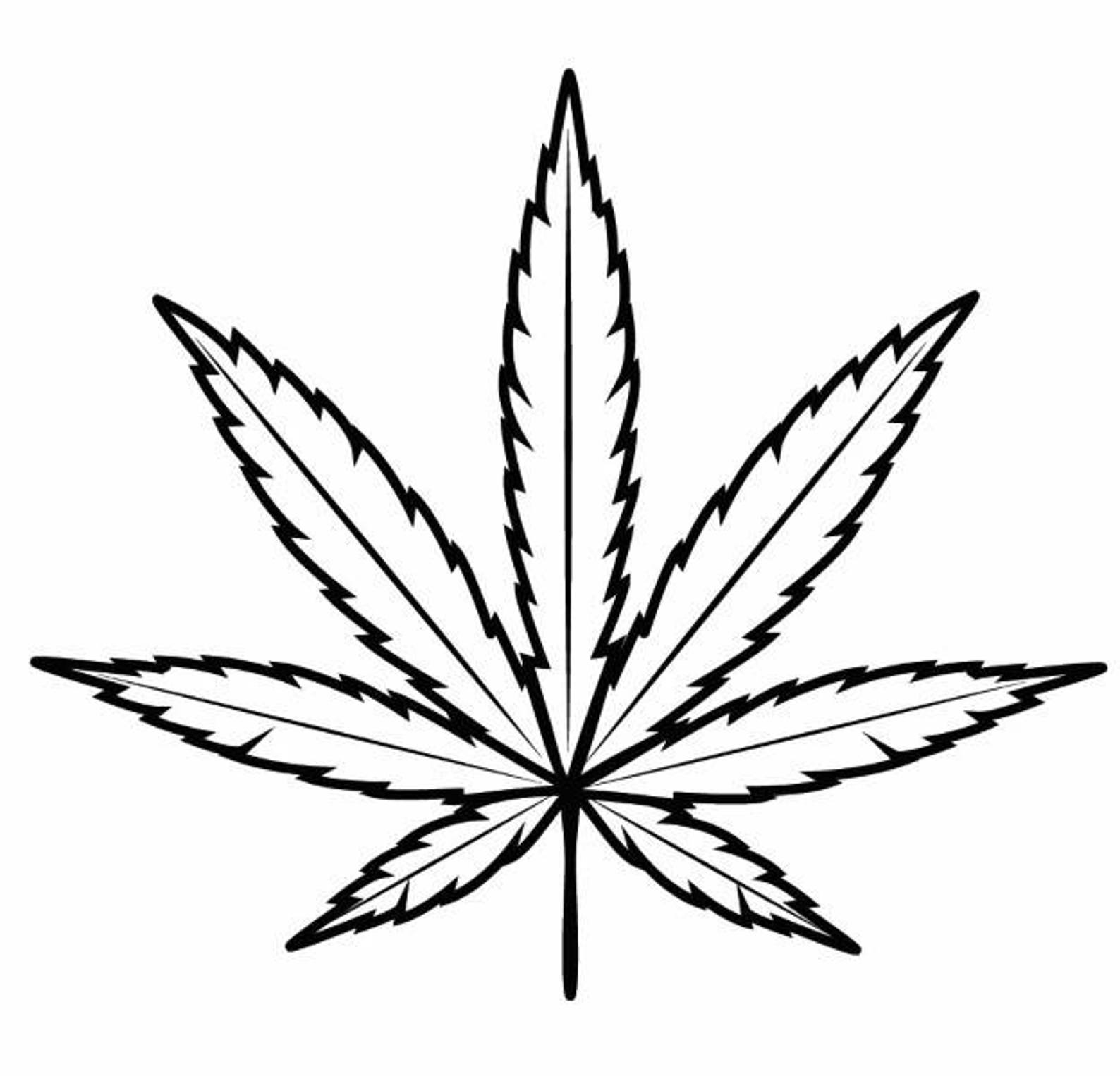 нарисовать лист марихуаны