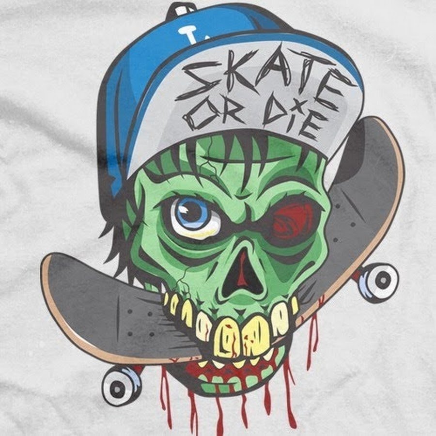 Скейт с черепом