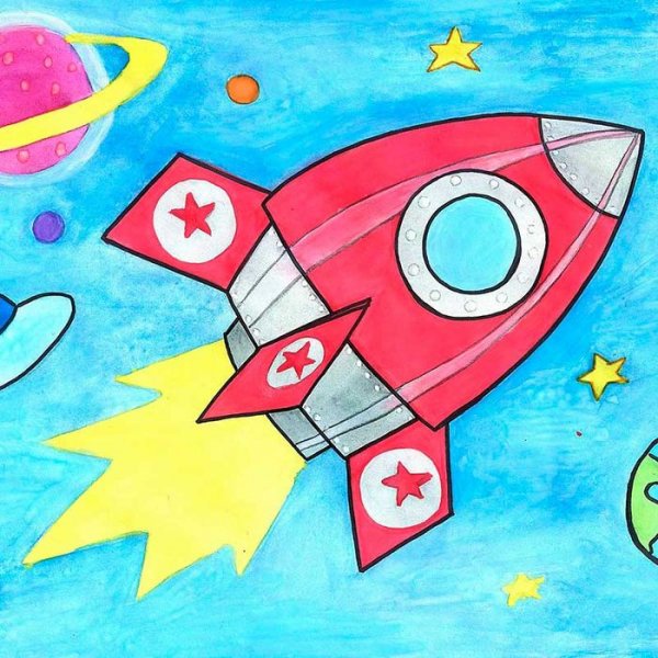 Космос рисунок для детей