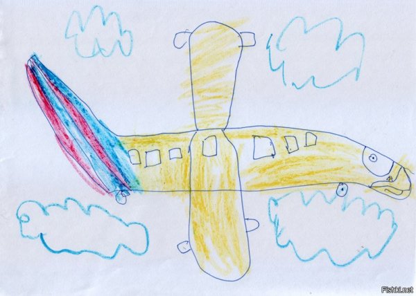 Самолет детский рисунок