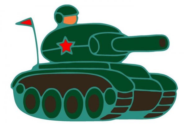 Трафарет танка для детей