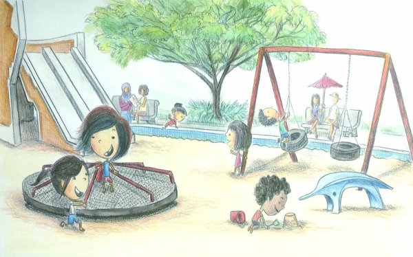 Рисование детской площадки