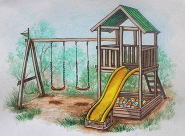 Рисунок детской лазалки