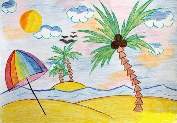 Картинка детская рисунок лето