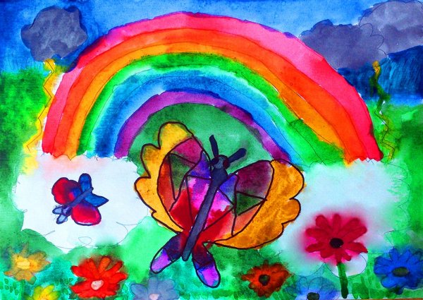 Радуга красок рисование