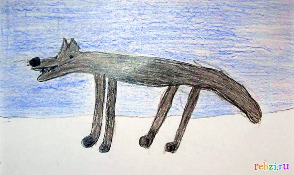 Детские рисунки волка