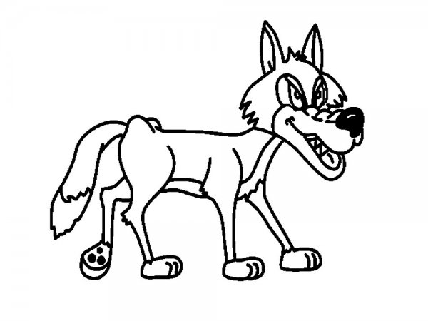 Волк рисунок детский