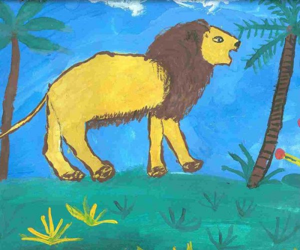 Рисование Лев в подготовительной группе