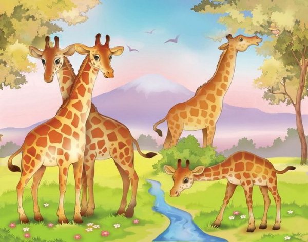 Рисунок жирафа для детей