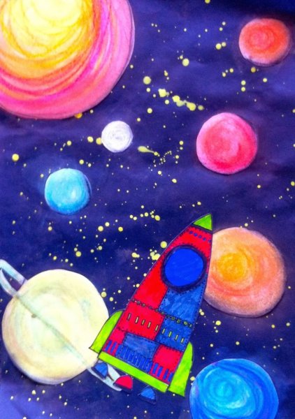 Рисование для детей космыз