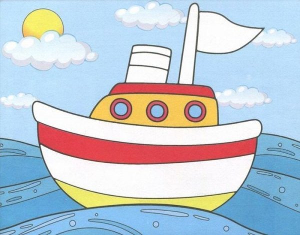 Аппликация корабль