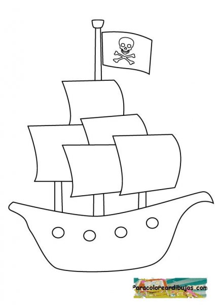 Раскраска. Кораблик