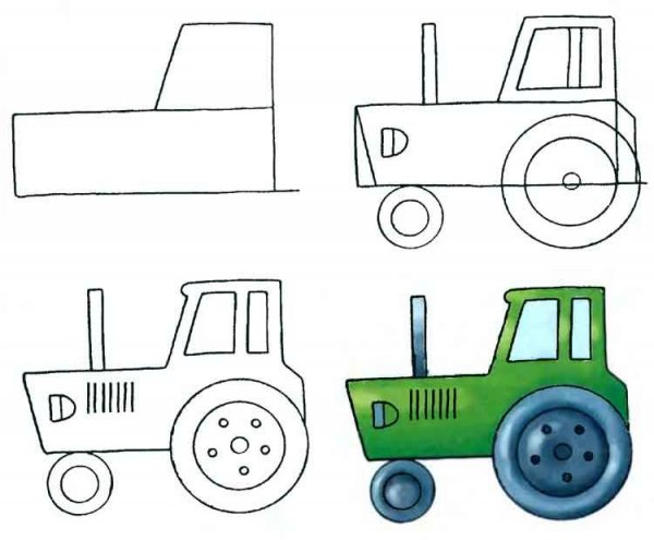 Трактор для рисования детей