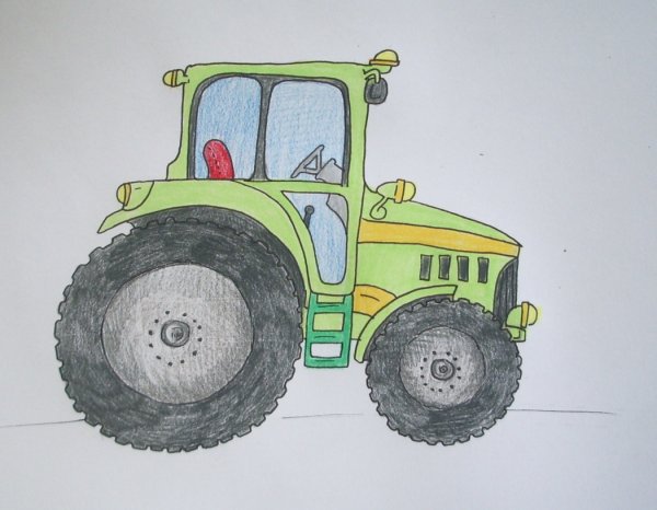 Трактор карандашом