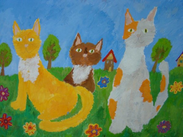 Детские рисунки котов