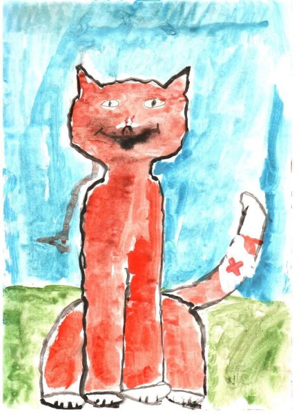 Кошка детский рисунок