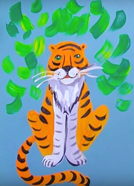 Тигр рисование для детей