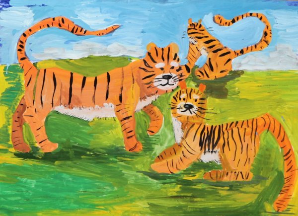 Рисование тигр подготовительная группа