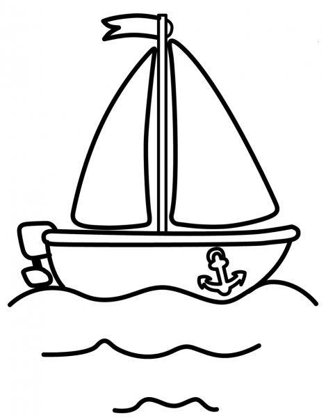 Раскраска. Кораблик