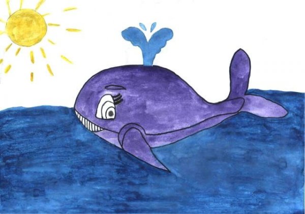 Кит детский рисунок