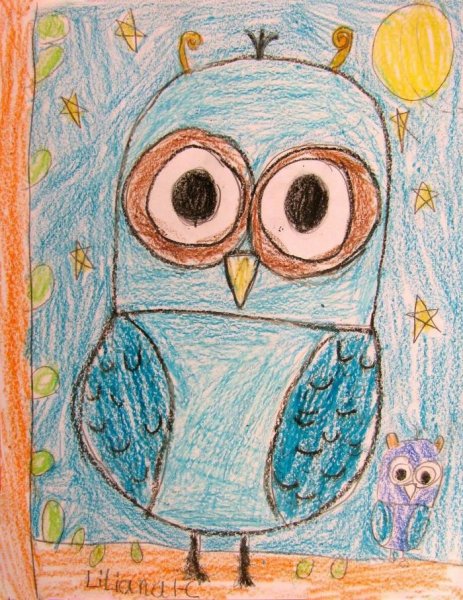 Сова рисунок для детей