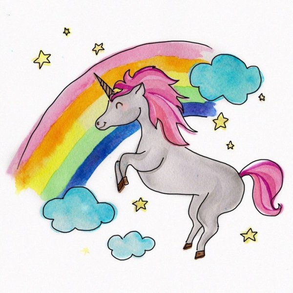 Рисование единорогов для малышей
